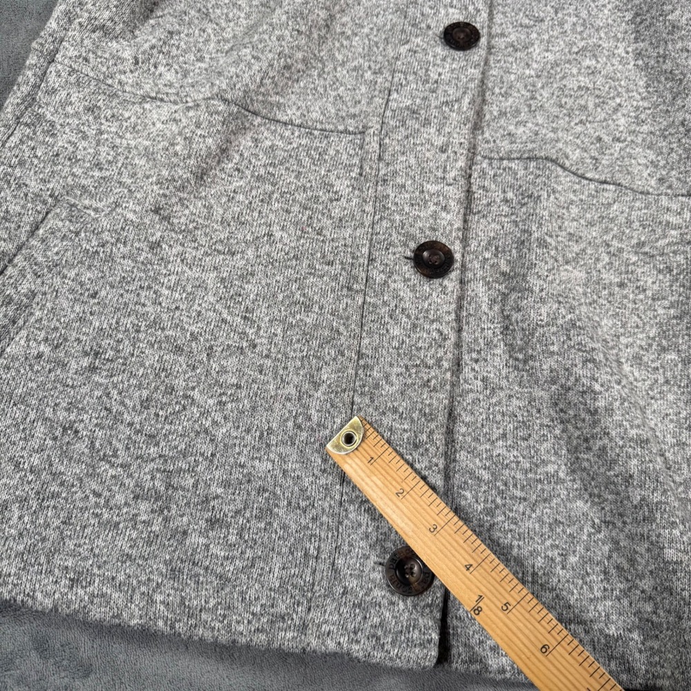 Patagonia Better Sweater Hooded Coat Women's L Gray Birch White Excellent 25850 - Picture 13 of 14